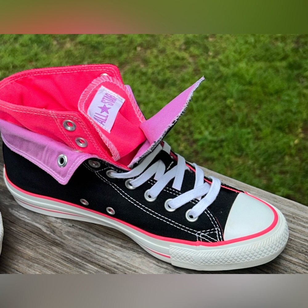 Converse All Star Chuck Taylor Double Layer and Tongue Hi Top Sneakers - Picture 6 of 11